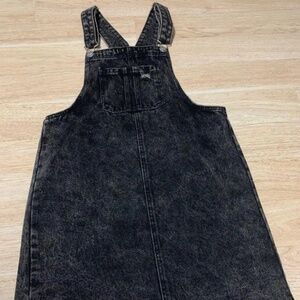 Wild Fable Black Distressed Denim Overall Dress